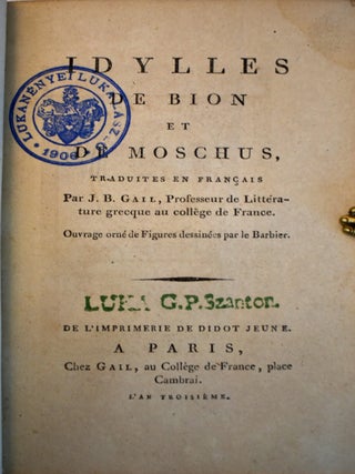 Idylles de Bion et de Moschus