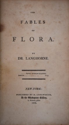 Item #464 The Fables of Flora. John Langhorne