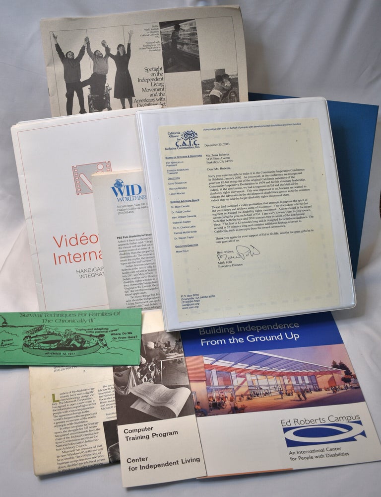 Item #493 Archive of Zona Roberts, mother of Ed Roberts, on disability activism and the Independent Living Movement. Disability Movement, Ed Roberts, subject.