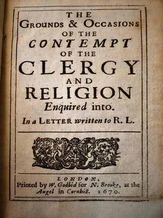 Item #5 The Grounds & Occasions of the Contempt of the Clergy and Religion Enquired Into. In...