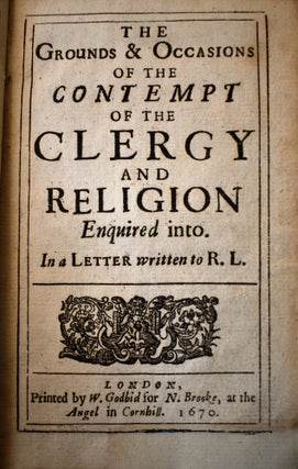 Item #5 The Grounds & Occasions of the Contempt of the Clergy and Religion Enquired Into. In...
